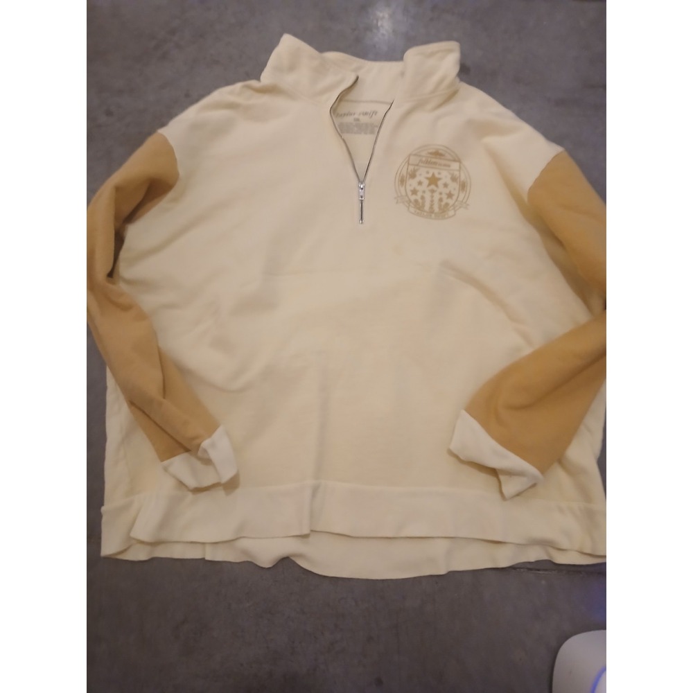 Taylor Swift Folklore 1/4 Zip Pullover 3XL Butter Yellow Color Block Swiftie